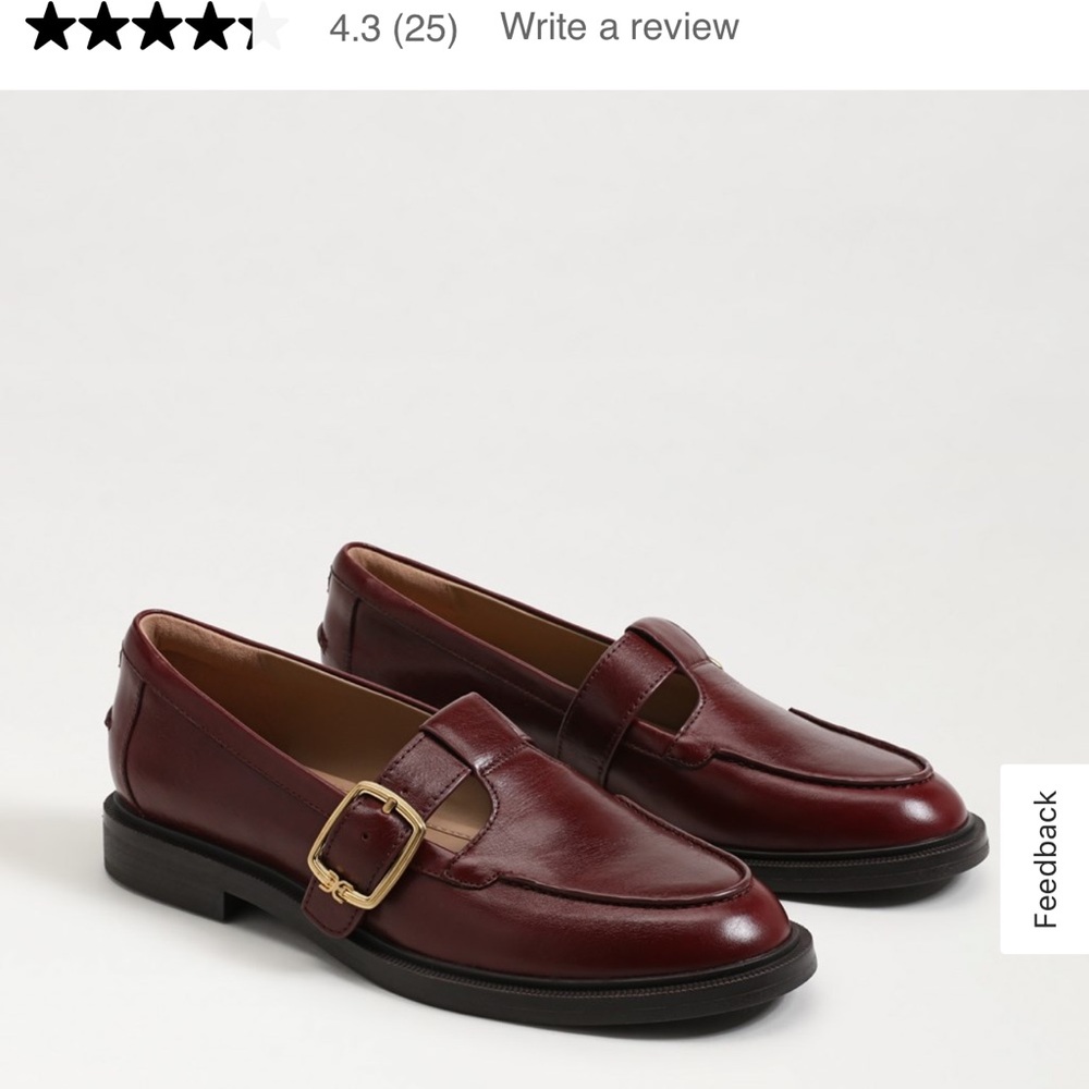 LOST IN MAIL :( 

Elana T-Strap Loafers with Buckle in FRENCH BURGUNDY LEATHER